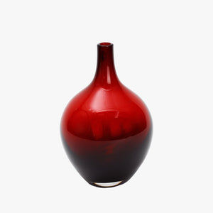vintage mouthblown short garnet vase