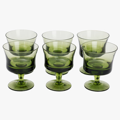 vintage emerald green dessert glass