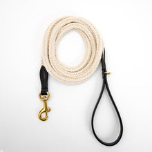 Load image into Gallery viewer, Big Woof cotton webbing and bridle leather dog leash