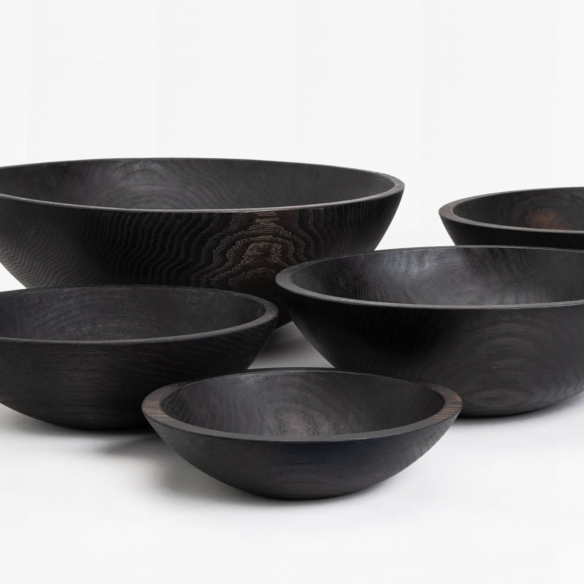 black ebonized oak wood bowl