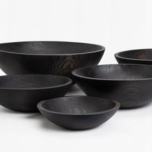 Load image into Gallery viewer, black ebonized oak wood bowl
