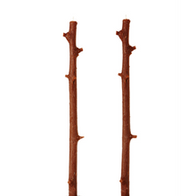 Load image into Gallery viewer, Stick Candle hemlock branch beeswax candle, pair