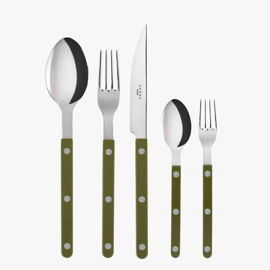 bistrot fern green 5 piece flatware