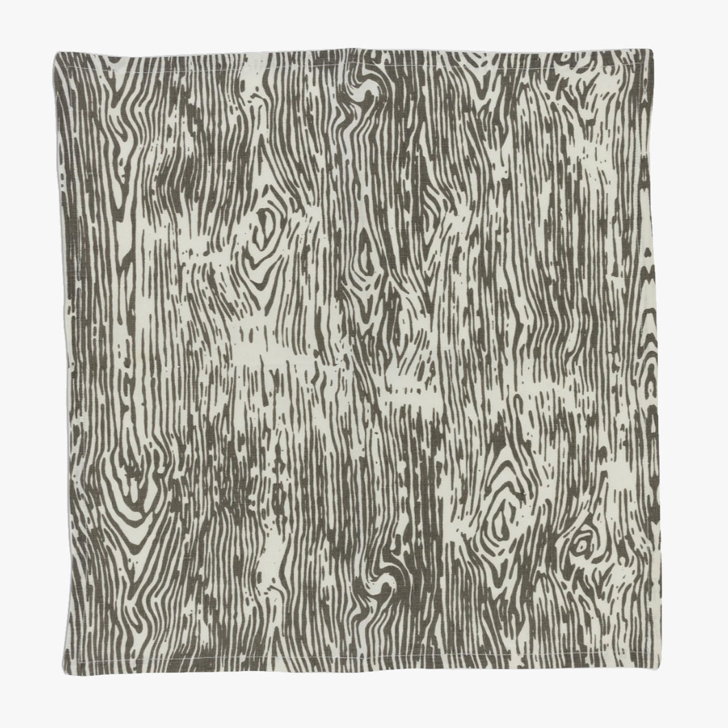 faux bois napkin, pewter