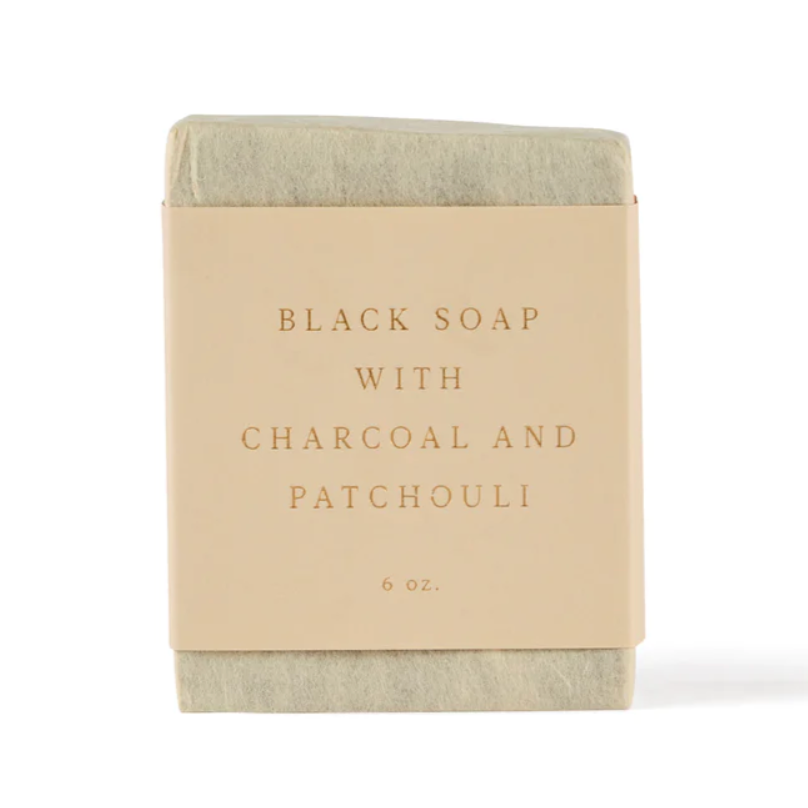 Saipua black soap with charcoal and patchouli