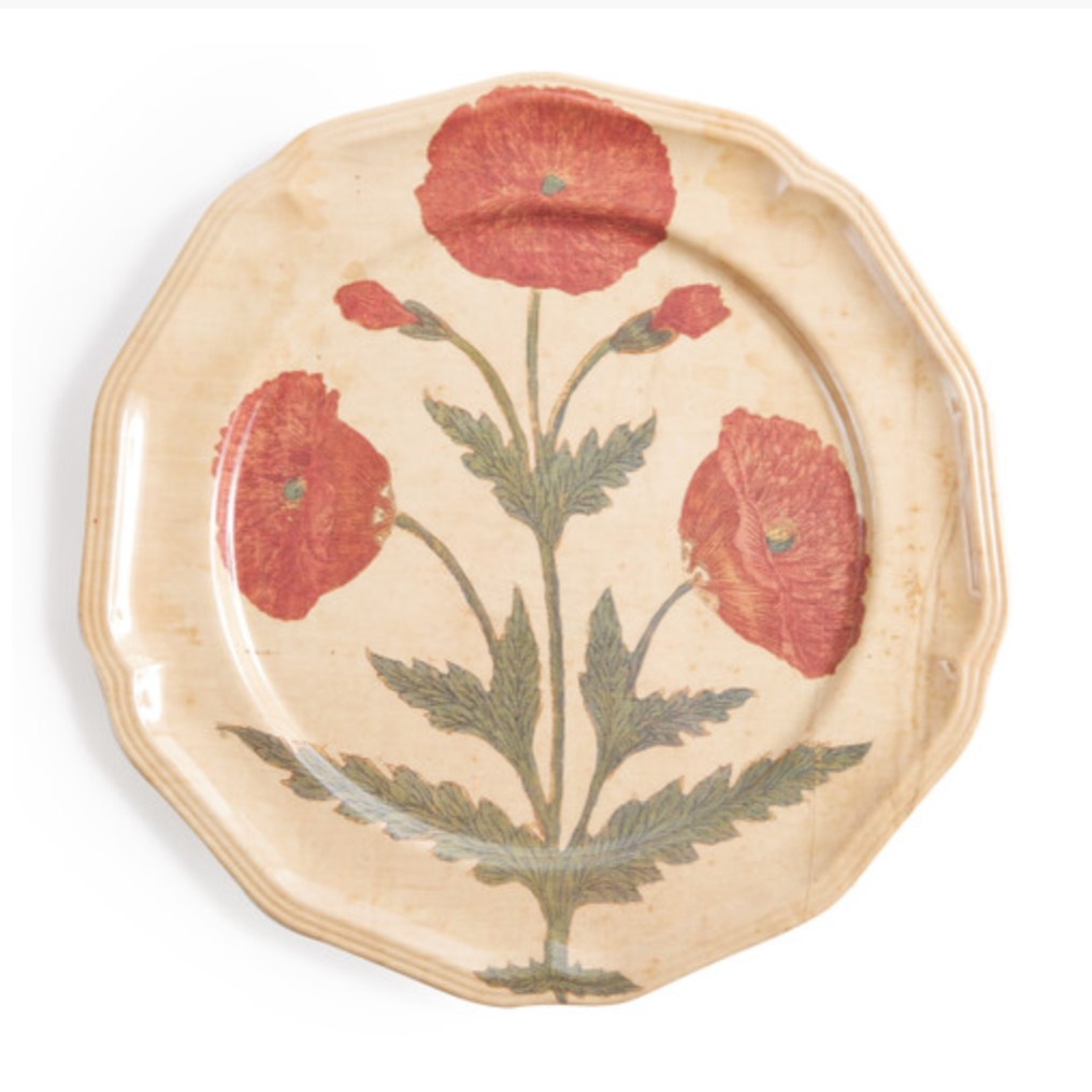 poppy melamine side plates, set of 4