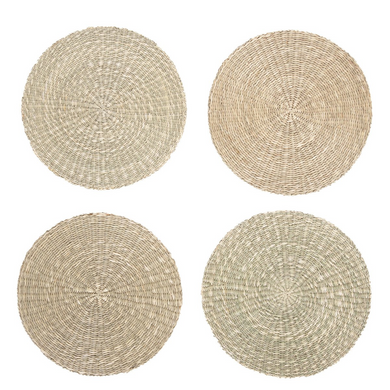 spiral woven seagrass placemat, set of 4