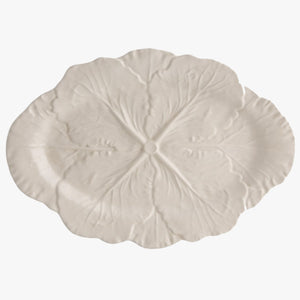 beige cabbage oval platter