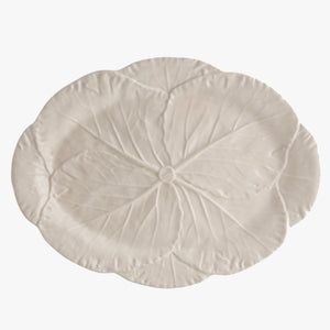 beige cabbage oval platter