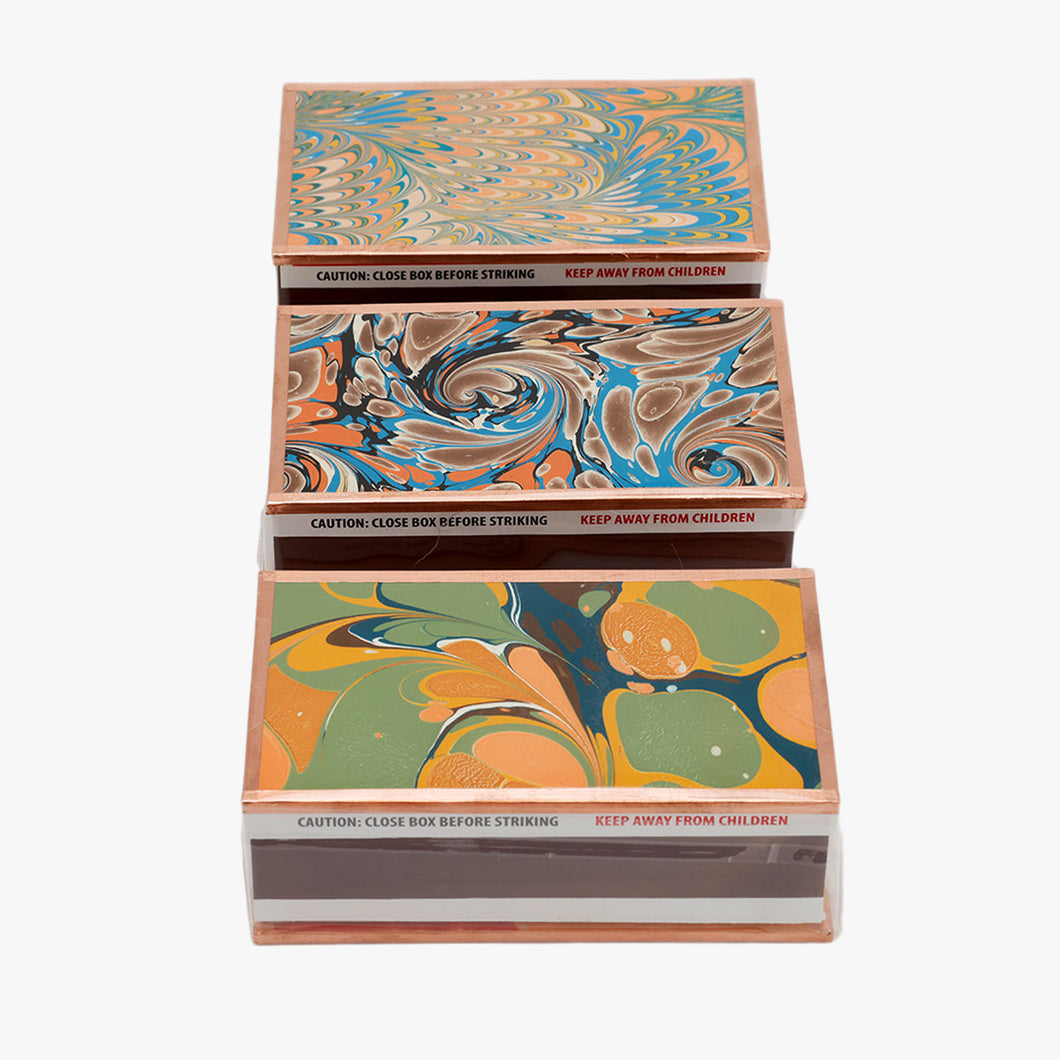 marbled paper matchbox
