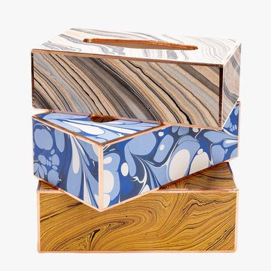 marbled paper rectangular tissue box
