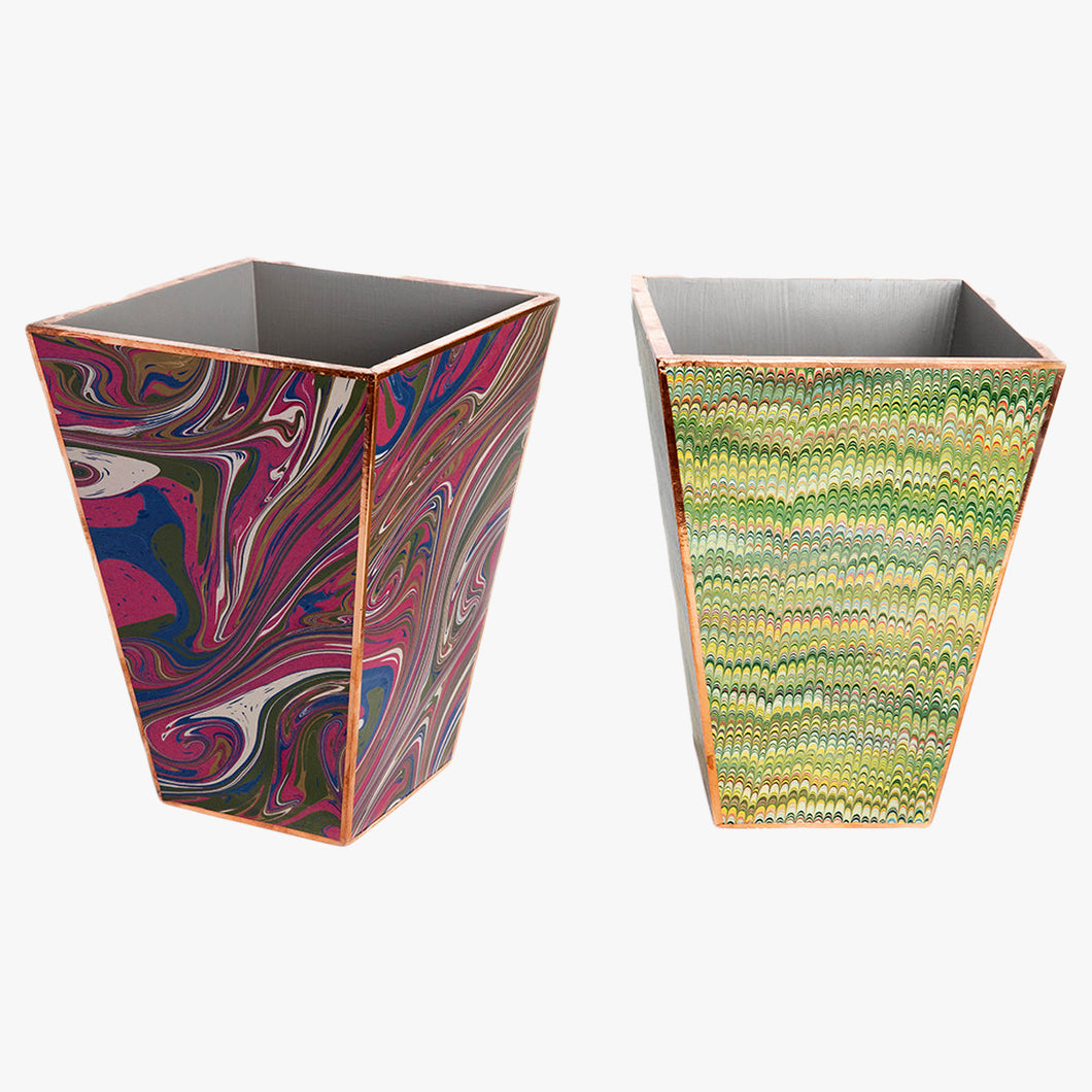 marbled paper wastepaper basket